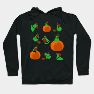 green indian ringneck halloween pattern Hoodie